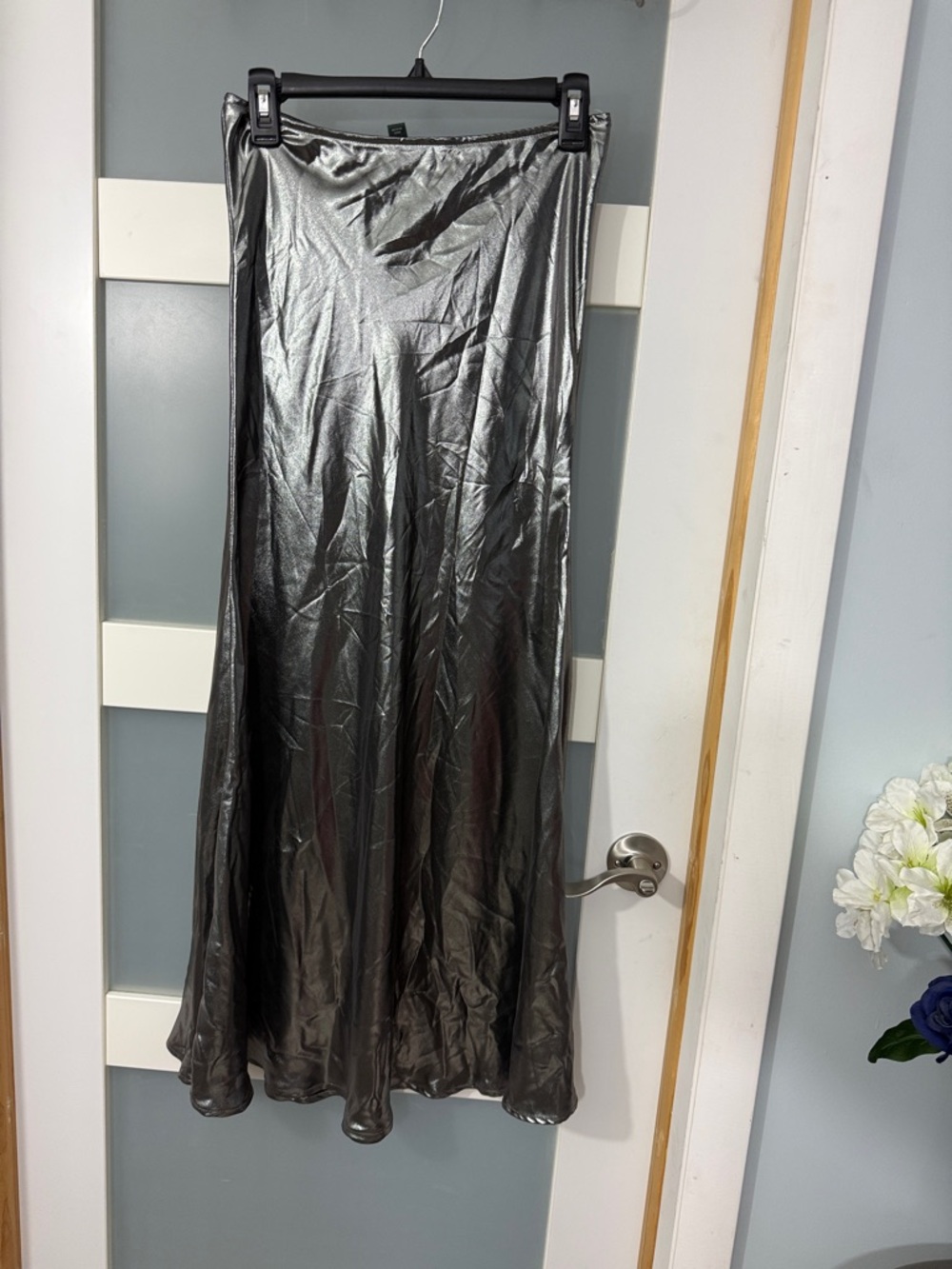 wild fable Silver Metallic Maxi Skirt